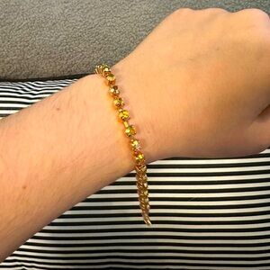THE SPARKLED SHELL- Yellow Crystal Rose Gold Bracelet